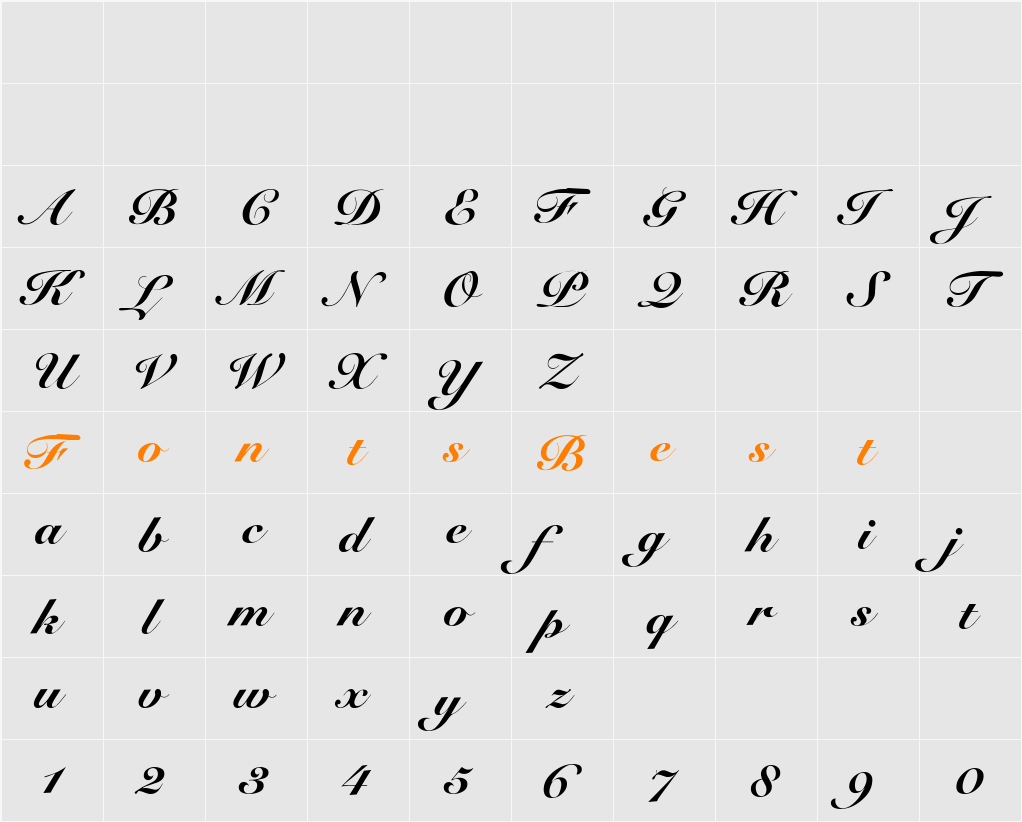 Fleur Black Character Map