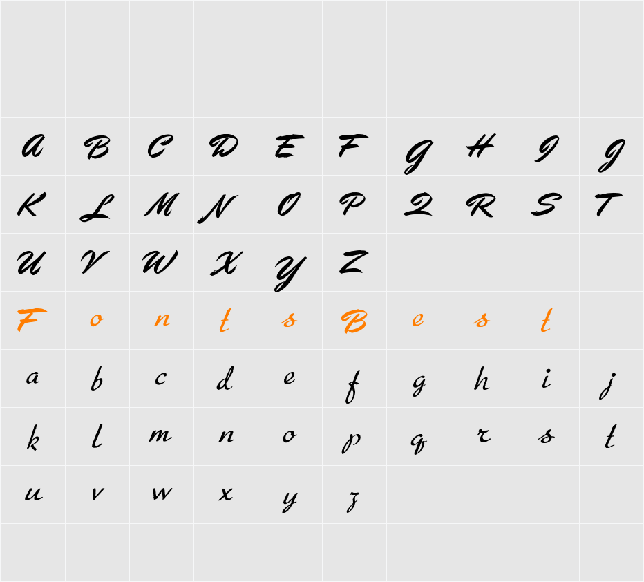 Arresto Character Map