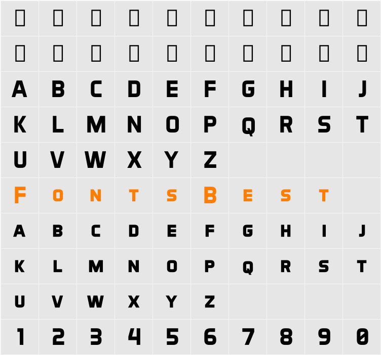 Aero Matics Display Character Map