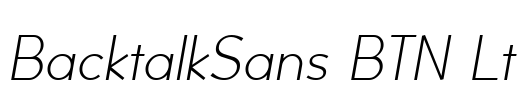 BacktalkSans BTN Lt Font Image