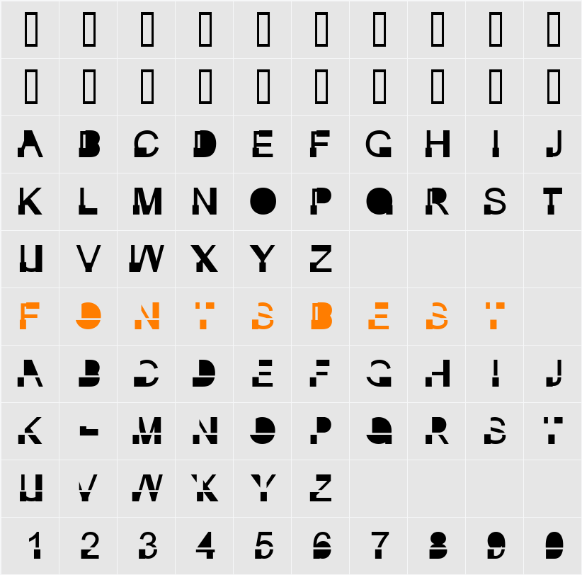 Inkie Block Character Map