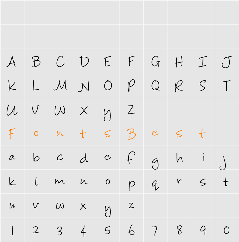 Corky Character Map