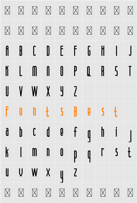 Anamelia Demo Condensed Character Map