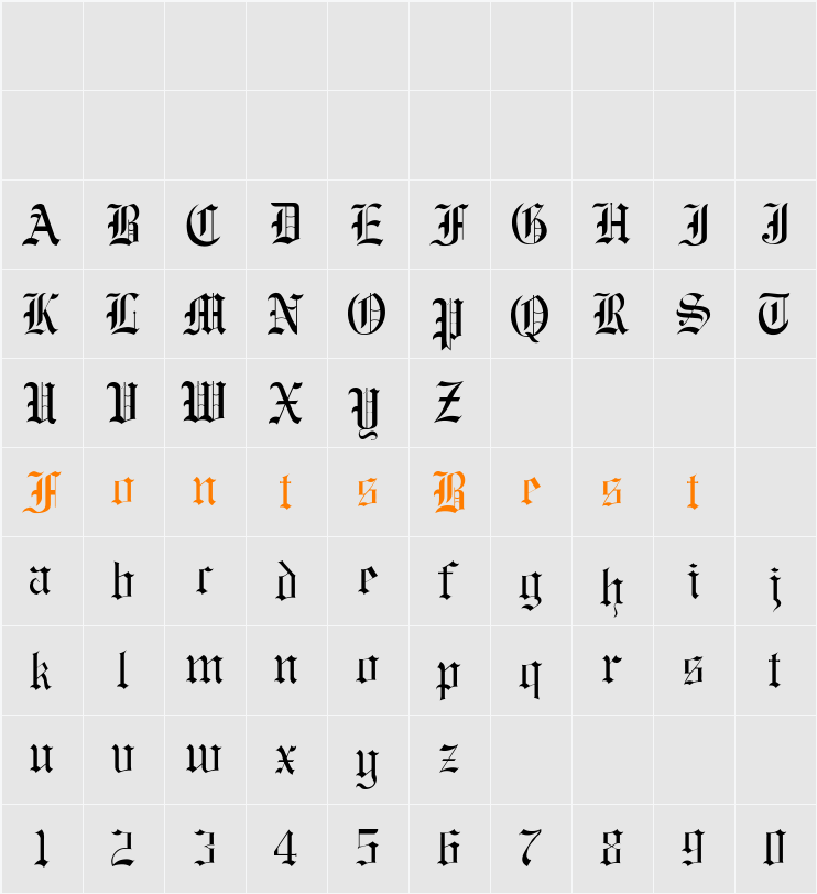 Baxter Character Map
