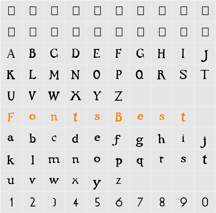 FZ JAZZY 48 Character Map