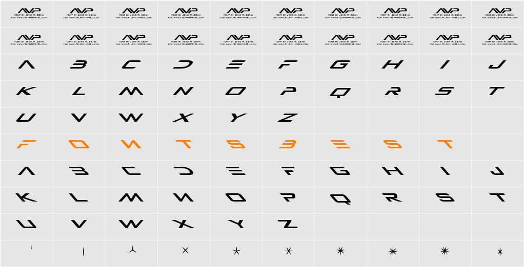 AVP Character Map