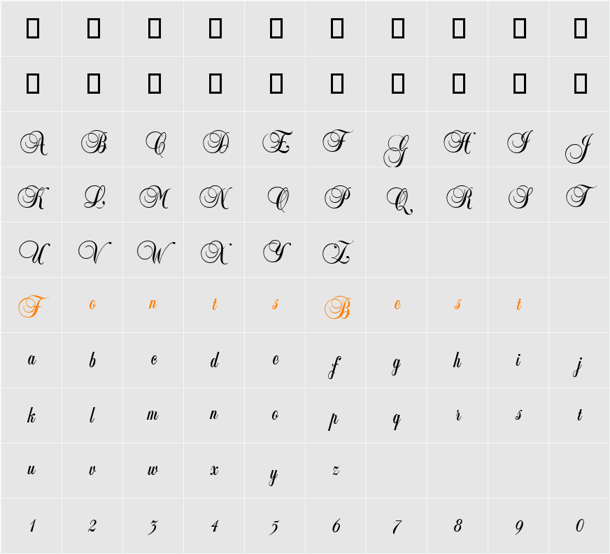 Balmoral ICG Character Map