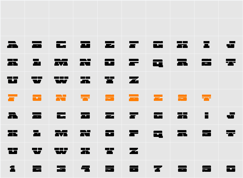 Chicago Express Laser Character Map