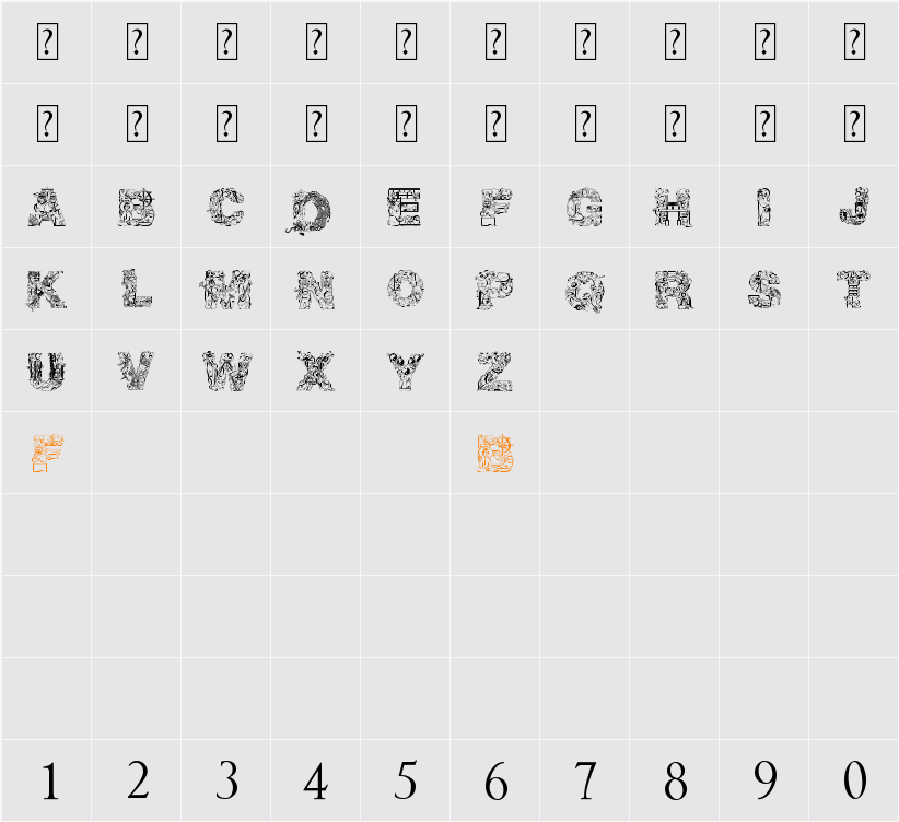 Irasuto Ji Character Map