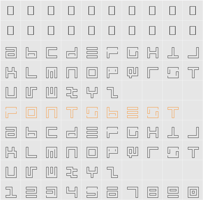 Atari 1 Character Map