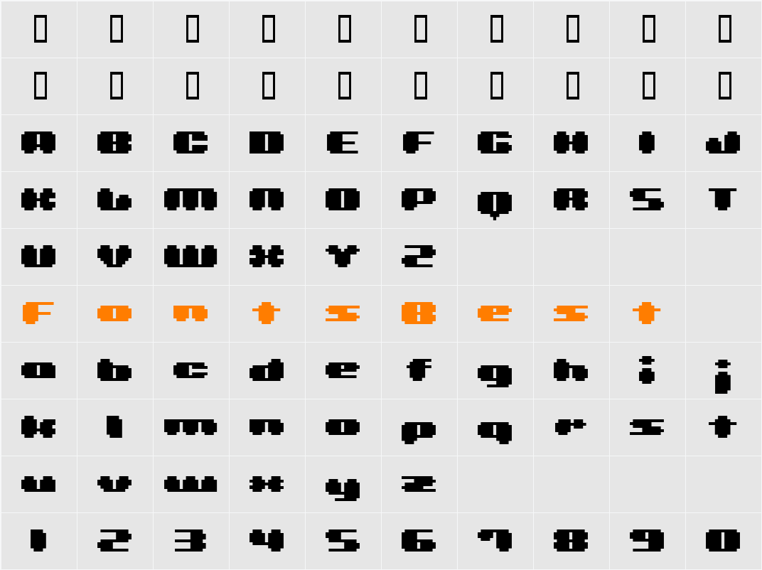 BM leaves Character Map