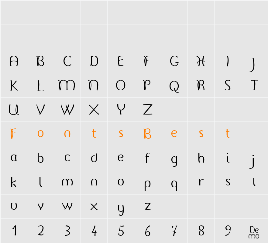 Belladone Character Map