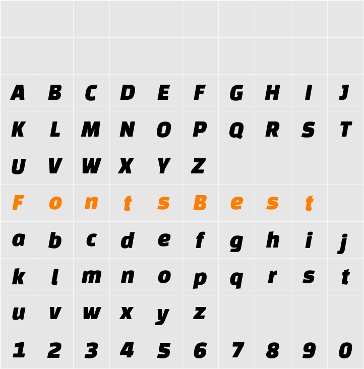 Changa One Character Map