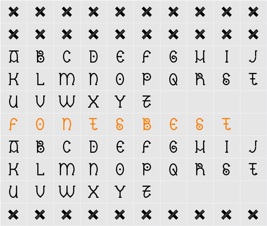 Nantronte Character Map