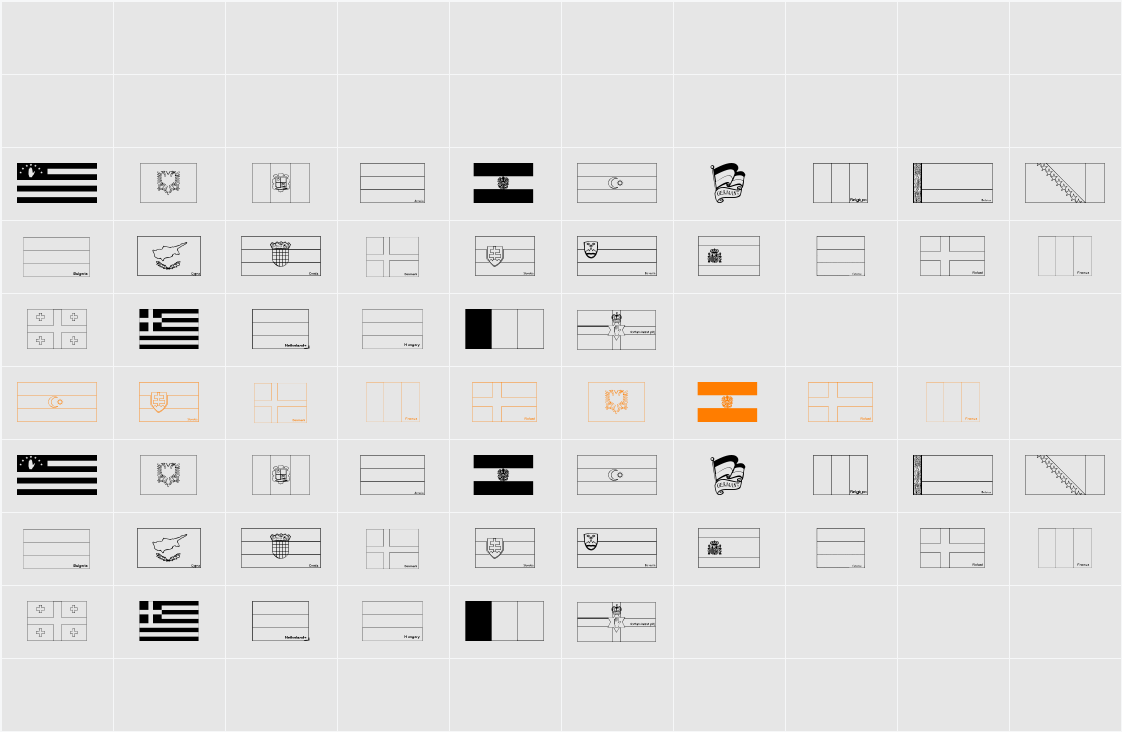 Flags of Europe Character Map