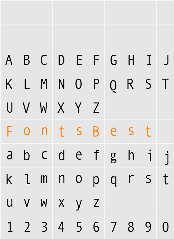 MonoSpatial Character Map