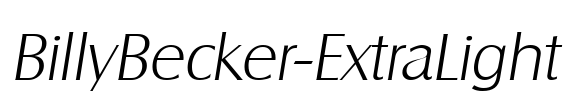 BillyBecker-ExtraLight Font Image