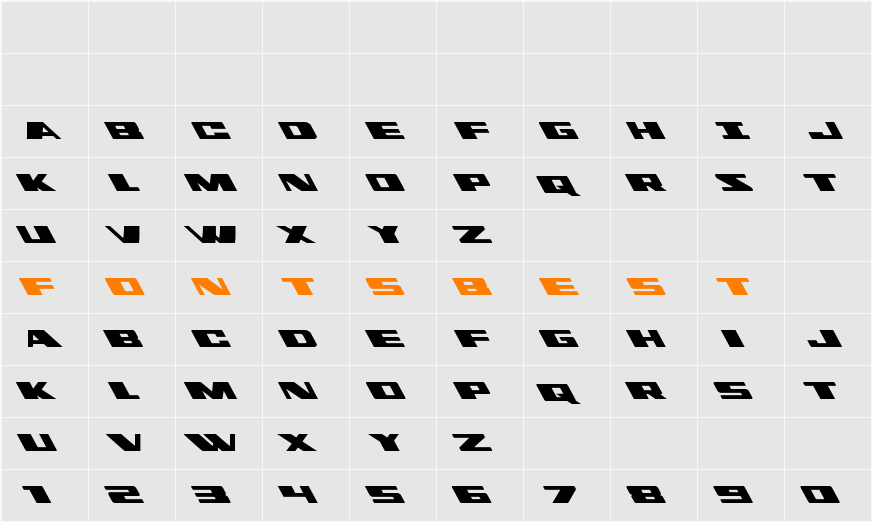 Dassault Leftalic Character Map
