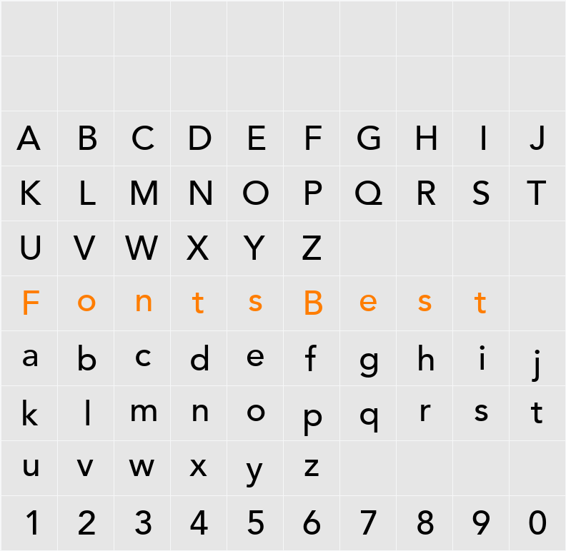 Avenir LT 65 Medium Character Map