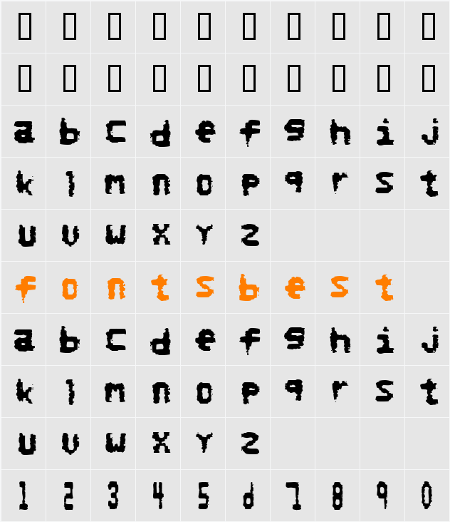 JI-Italic Character Map