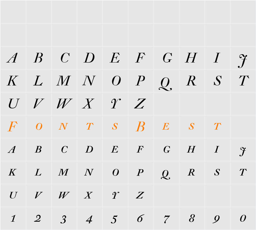 DTL Fleischmann Character Map