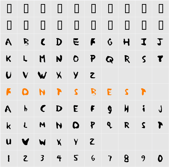 JI-Parvos Character Map