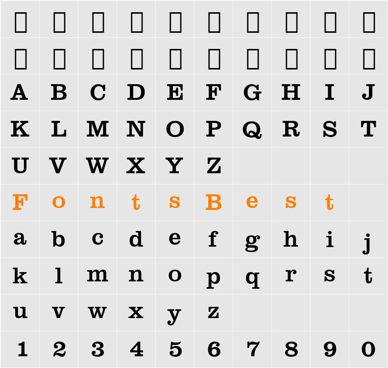 Clarendon BT Character Map