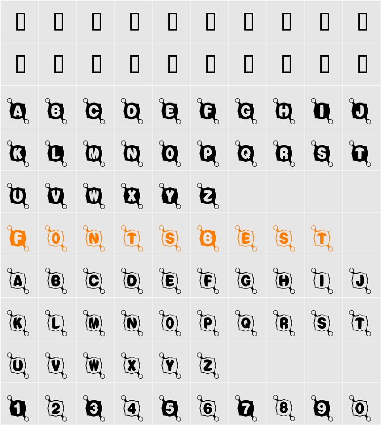BallTack Character Map