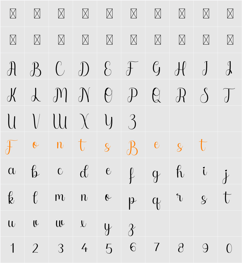 Arsyah Character Map