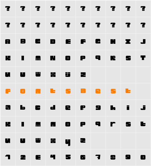 Blockster Character Map