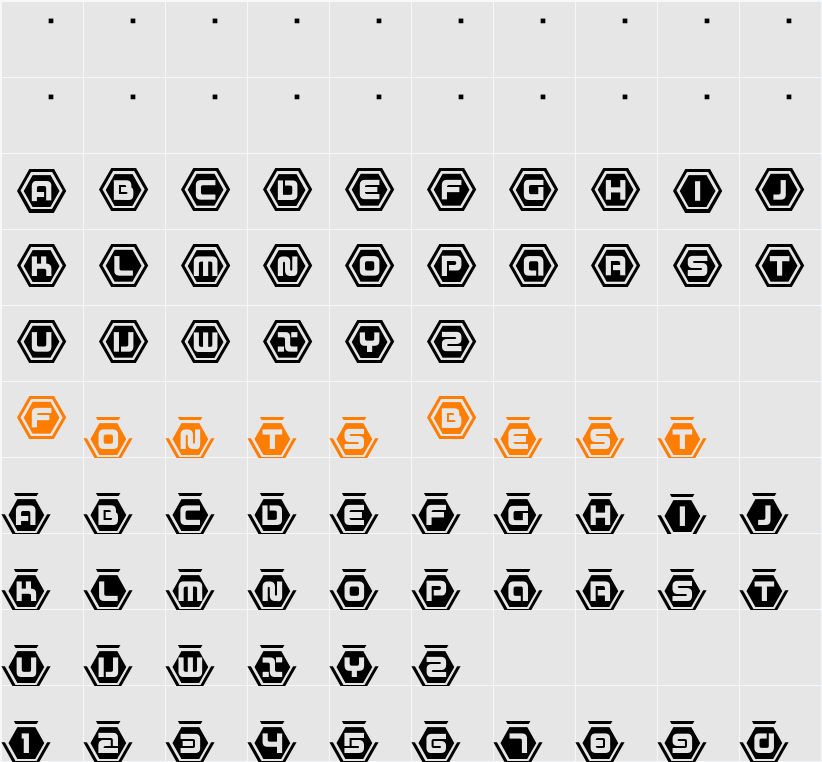 D3 Honeycombism Sorround Character Map