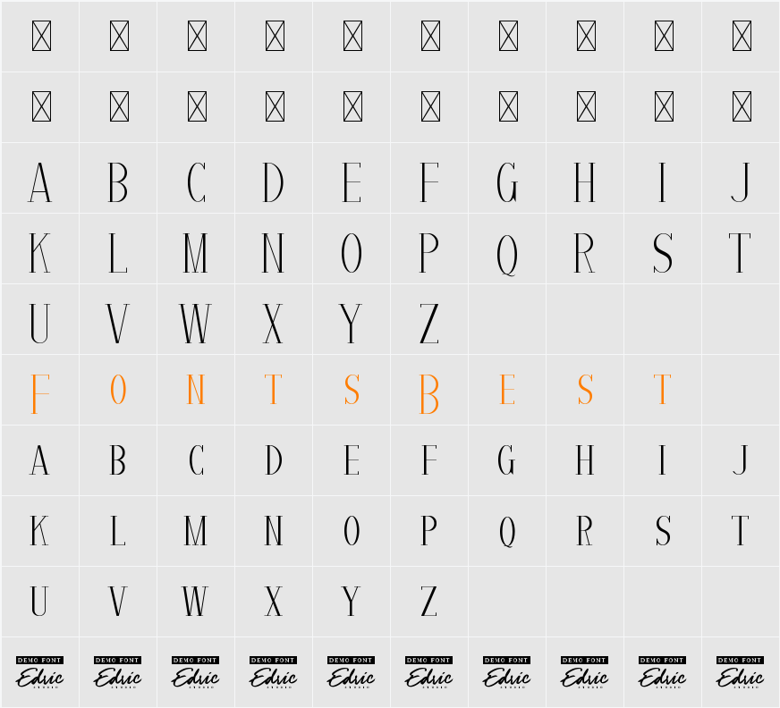 Brockley Demo Character Map