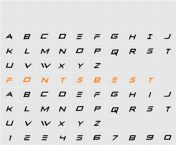 Ferret Face Italic Character Map