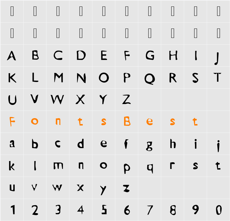 DTCDirtyM23 Character Map
