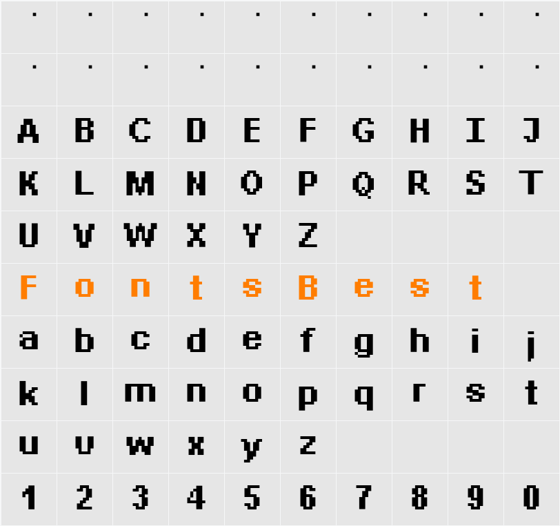 Bit Daylong11 (sRB) Character Map
