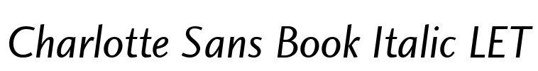 Charlotte Sans Book Italic LET