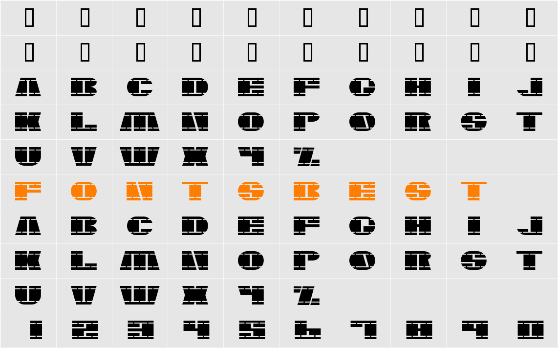 Nasser Character Map
