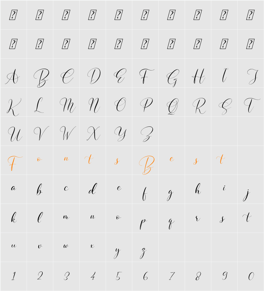 Beslatty Character Map