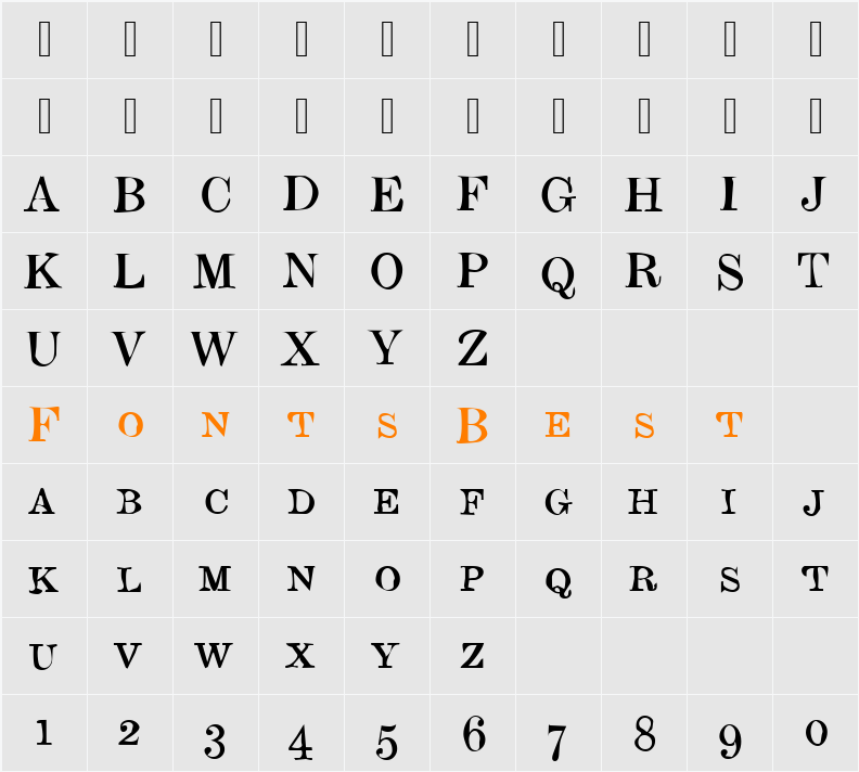 DTCDirtyM32 Character Map