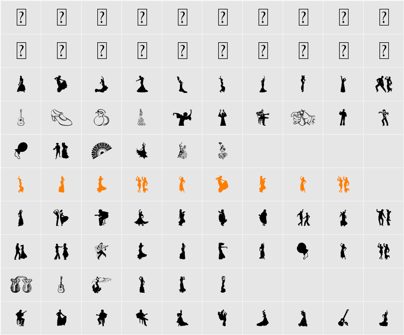 Flamenco Character Map