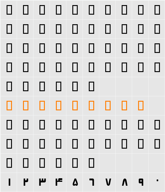 B Elham Character Map