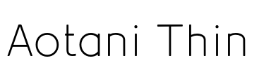 Aotani Thin  Font Image