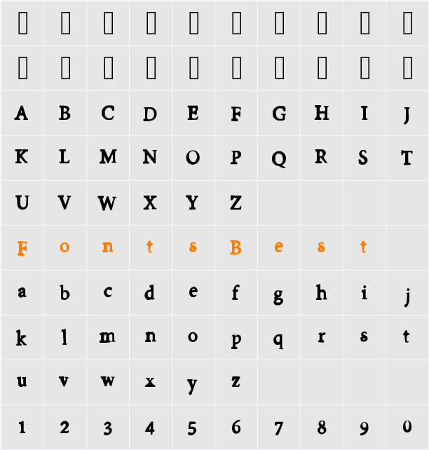 FirstDay Character Map
