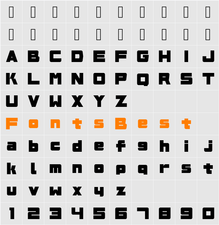 YDW ヤデワのジ bold Character Map
