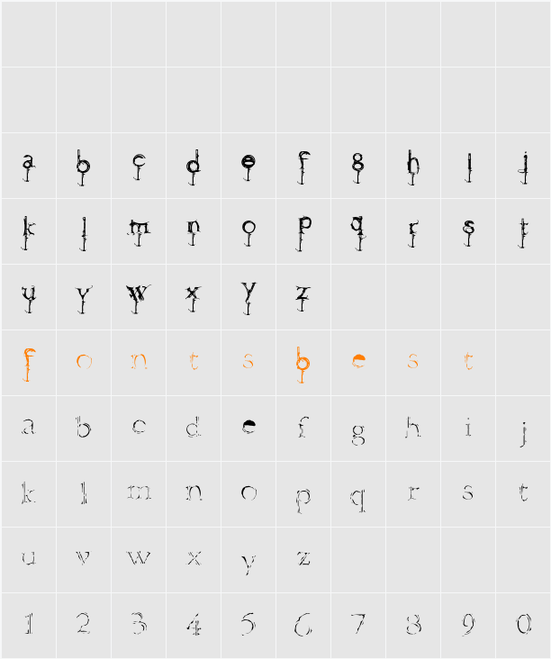 Finial-EatenA Character Map
