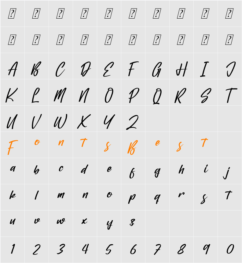 Balistica Character Map