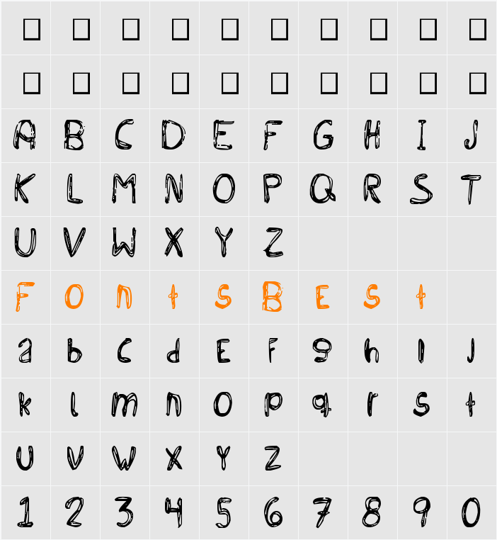 BICHOCHOS TYPE Character Map