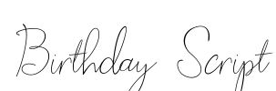 Birthday Script Font Image