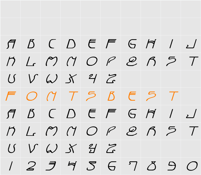 Coyote Deco ExpItal Character Map