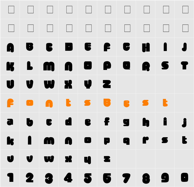 Banta Display SSi Character Map